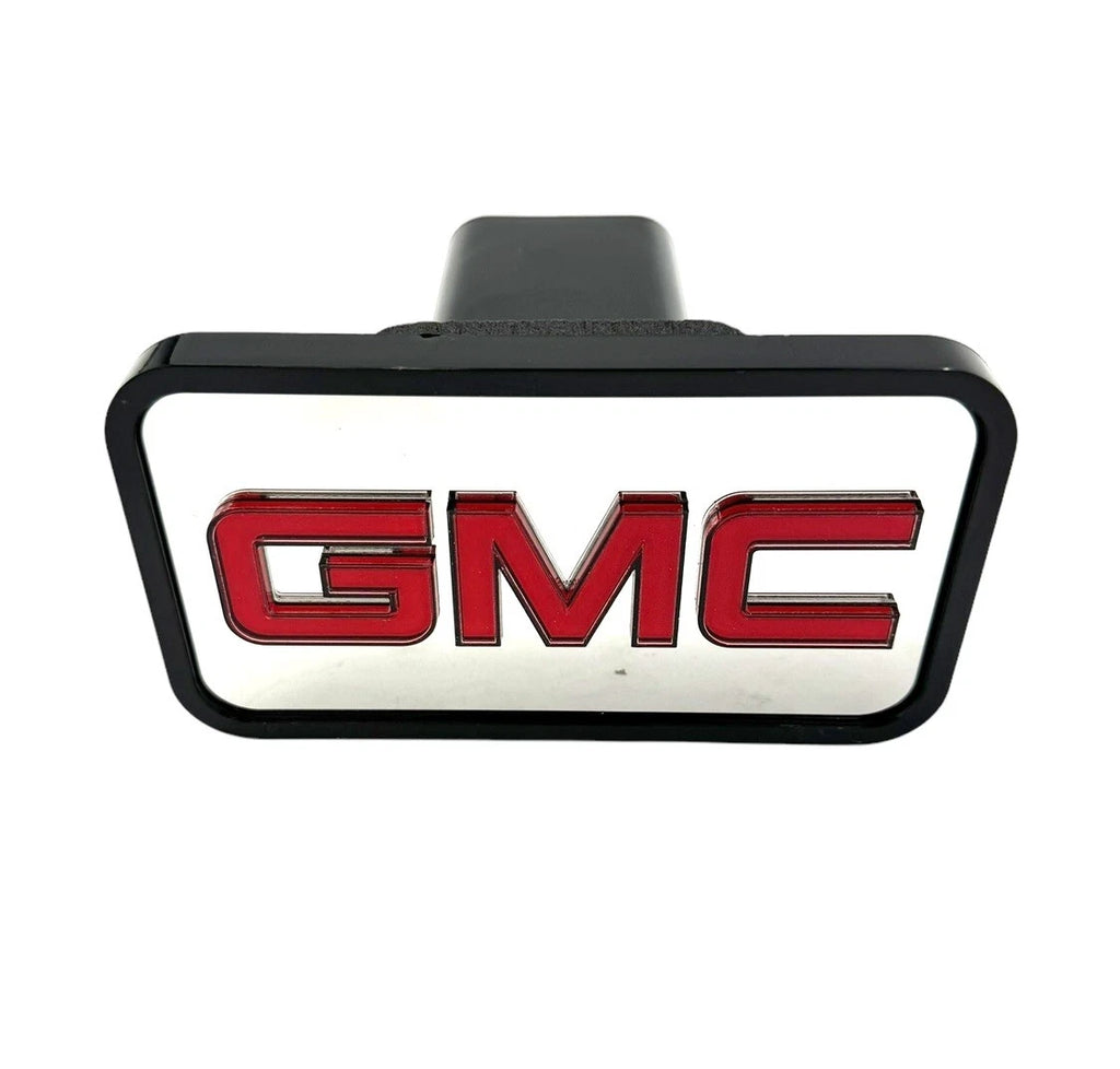 Tow Hitch Cover ABS Mirrored w Red GMC Emblem for 2" Receivers (2–)