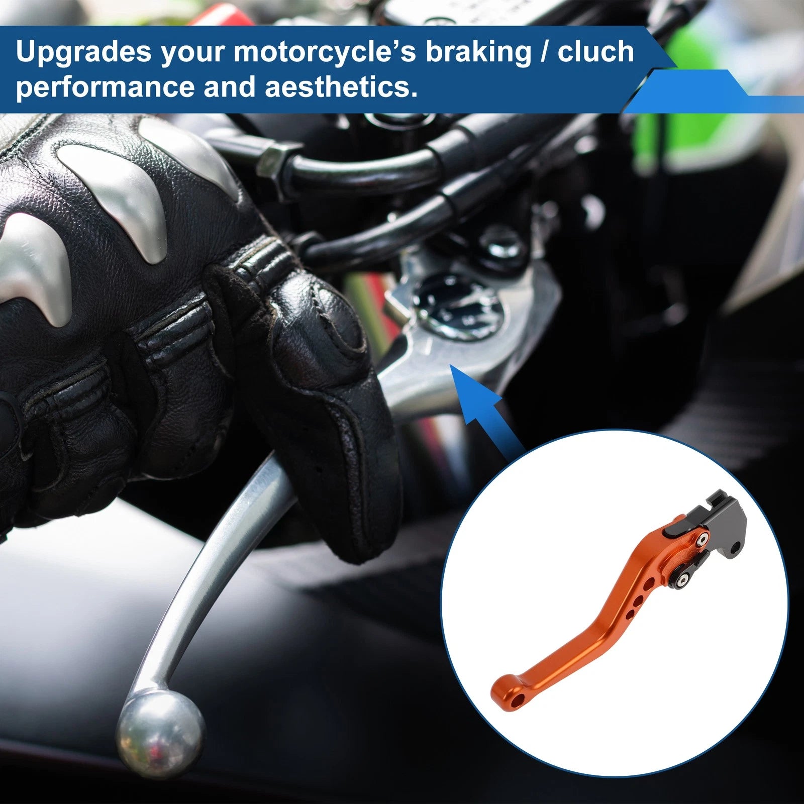 Adjustable Short Brake Clutch Levers for Suzuki GSR750/GSX-S750 (2011–2021) Orange