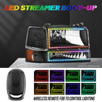RGB LED Light Bar Bumper Headlights for Ford F150-F350 Bronco (1992–1996)