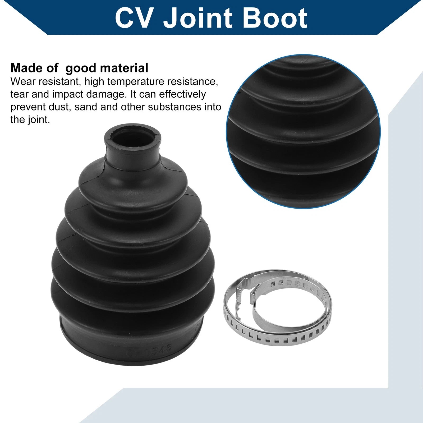 Outer CV Joint Boot Kit w/ Clamps for Hyundai Santa Fe (2001–2012)