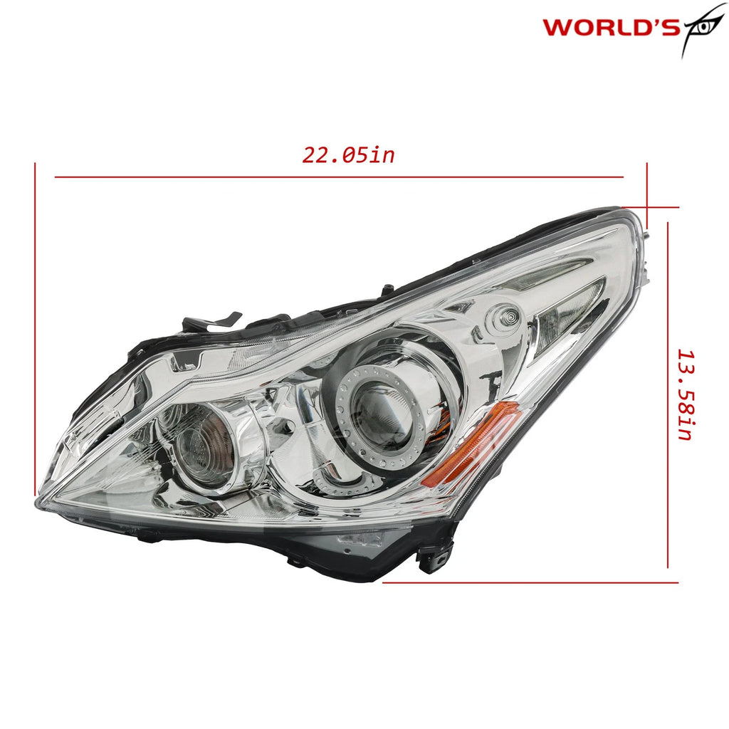 HID Headlight Assembly for Infiniti G25, G37 (2010–2012) Chrome