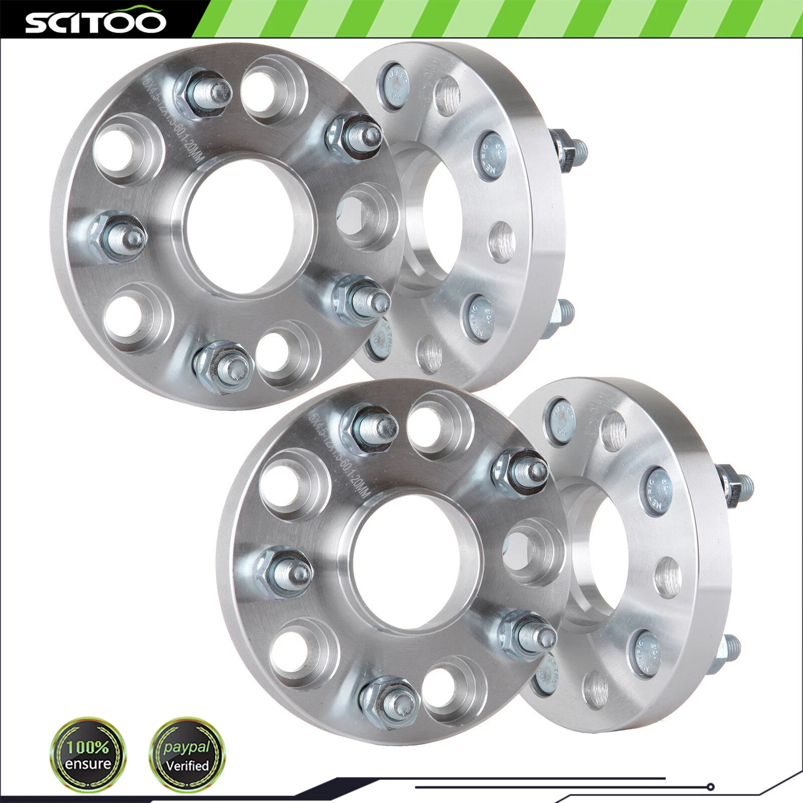 Set of 4 Wheel Spacers 5x4.5 20mm 12x1.5 for Lexus GS300 GS350 IS350 Toyota Camry (1998–2023)