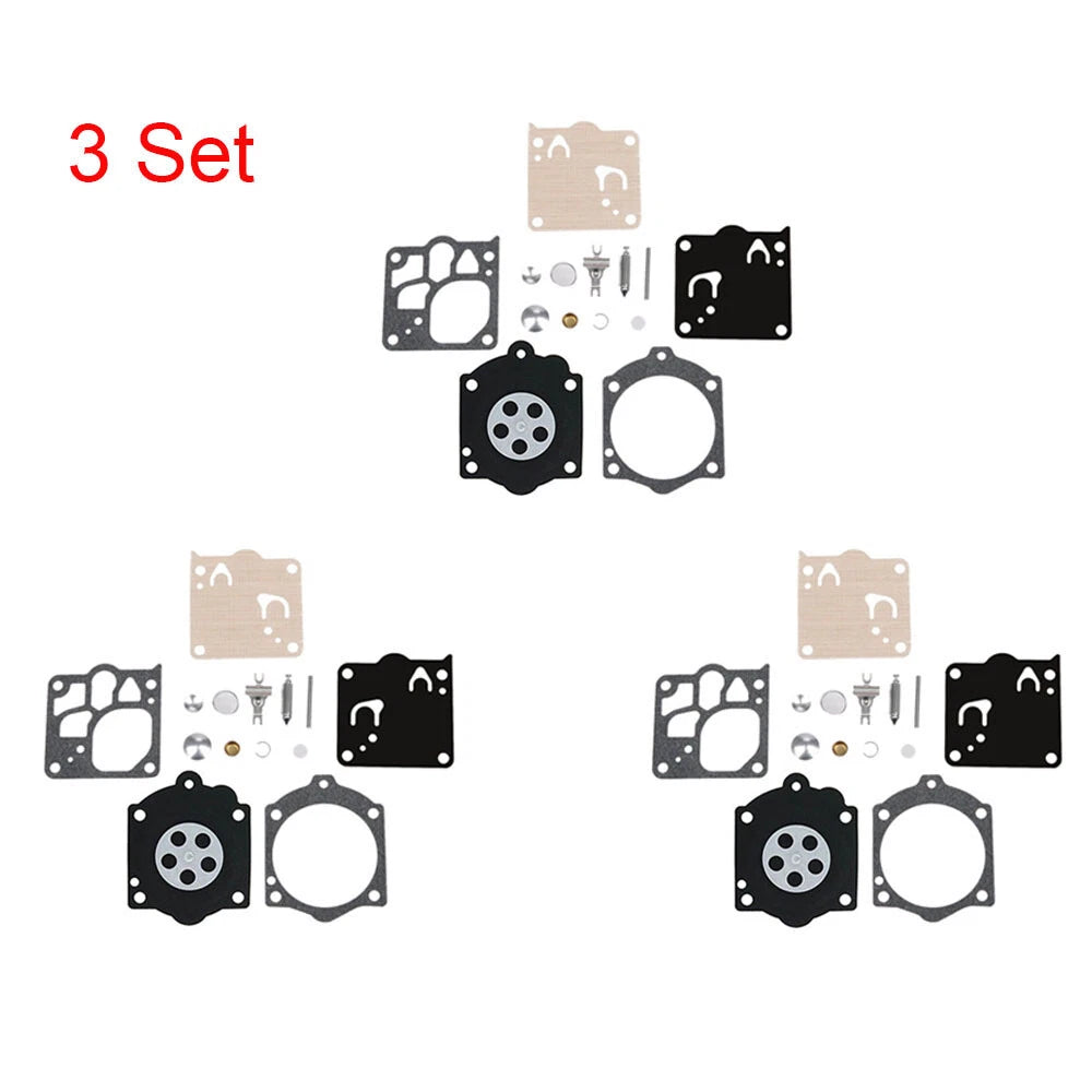 Set of 3 Carburetor Repair Kits for Walbro K12-WG, K15-WJ (Various)