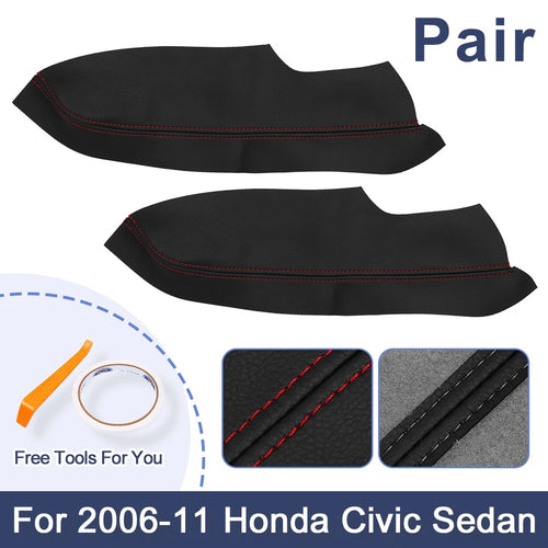 1 Pair Front Door Panels Armrest Cover for Honda Civic Sedan (2006-2011)