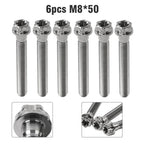 6pcs M8x50mm Titanium Torx Head Flange Screws for Motorcycle Bike