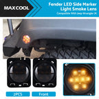 2X Front LED Side Marker Light Smoke for Jeep Wrangler JK (2007–2018)