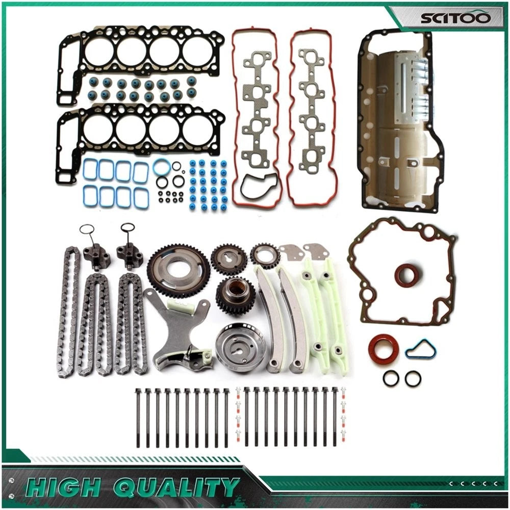 Set of 10 Head Gasket Bolts & Timing Chain Kit for Dodge Ram 1500 (2004–2007)
