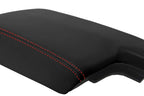 Leather Console Lid Armrest Cover for Subaru Crosstrek (2018–2020) Red Stitch