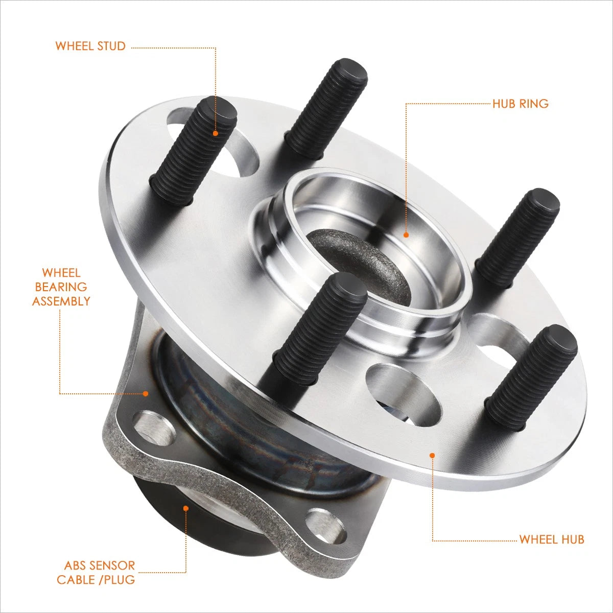 Rear Wheel Hub Bearing Kit w/ ABS Sensor for Corolla/Matrix/Vibe (2009–2019)