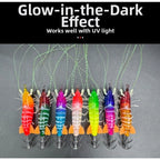 Glow in Dark Shrimp Lure with Rattling Beads for Fishing