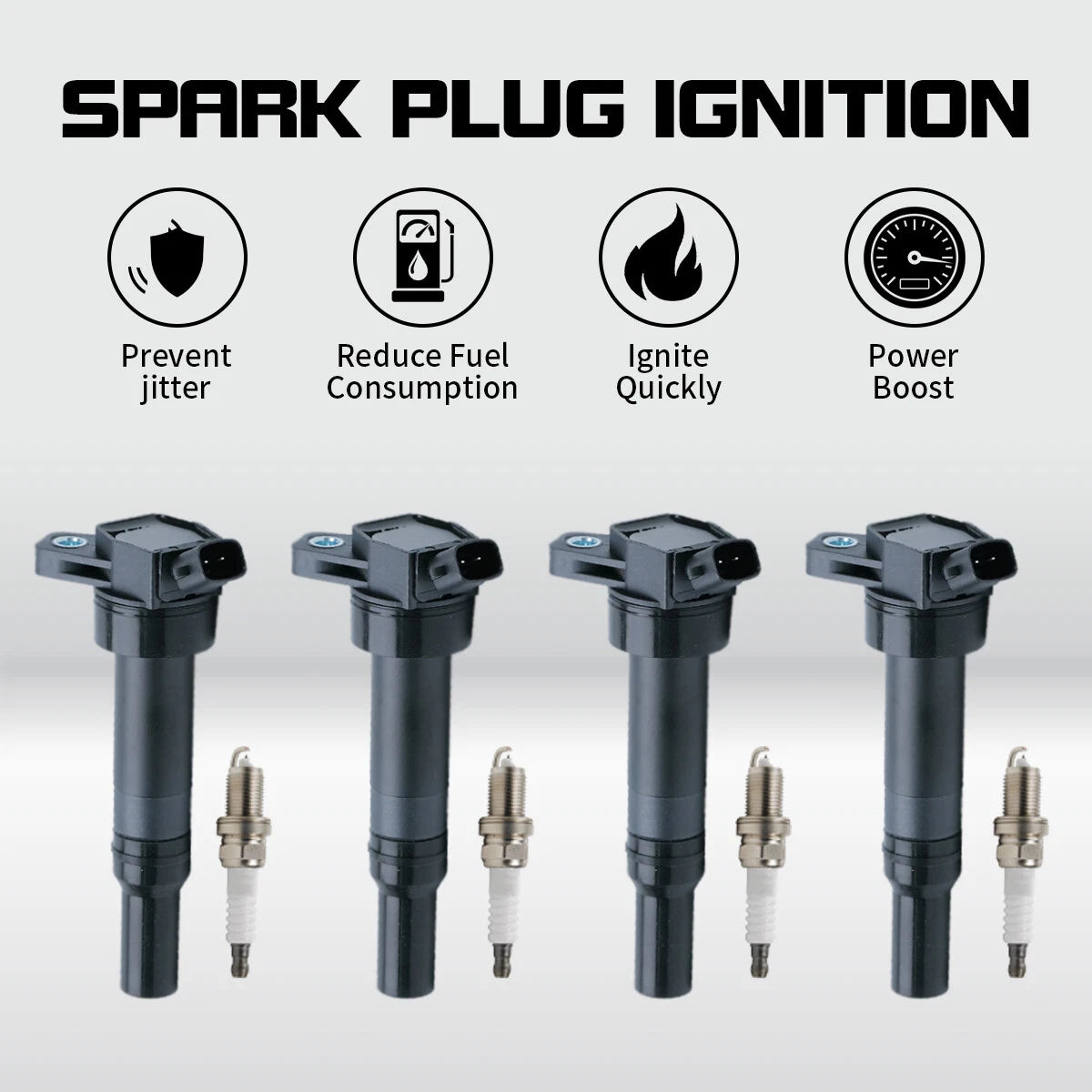 Ignition Coil & Iridium Spark Plug for Hyundai Elantra Tucson Kia Soul (2011–2016) UF651