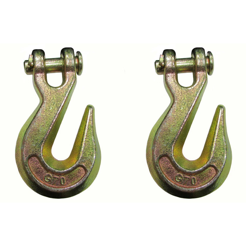 2X 3/8" G70 Clevis Grab Hooks for Flatbed Truck/Trailer Tie Down