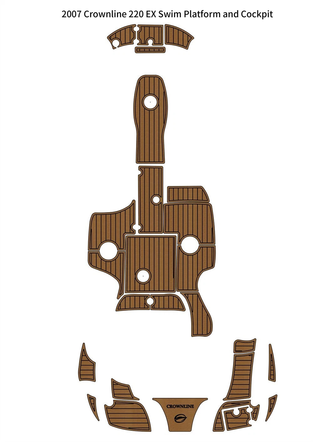 EVA Foam Teak Deck Floor Pad Mat for Crownline 220EX (2007)