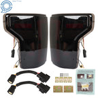 Set of 2 LED Tail Lights for Ford F150 (2015–2020) Black Housing Smoke Lens