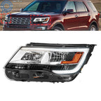 Halogen Headlights for Ford Explorer (2016–2018) with LED DRL Chrome Housing