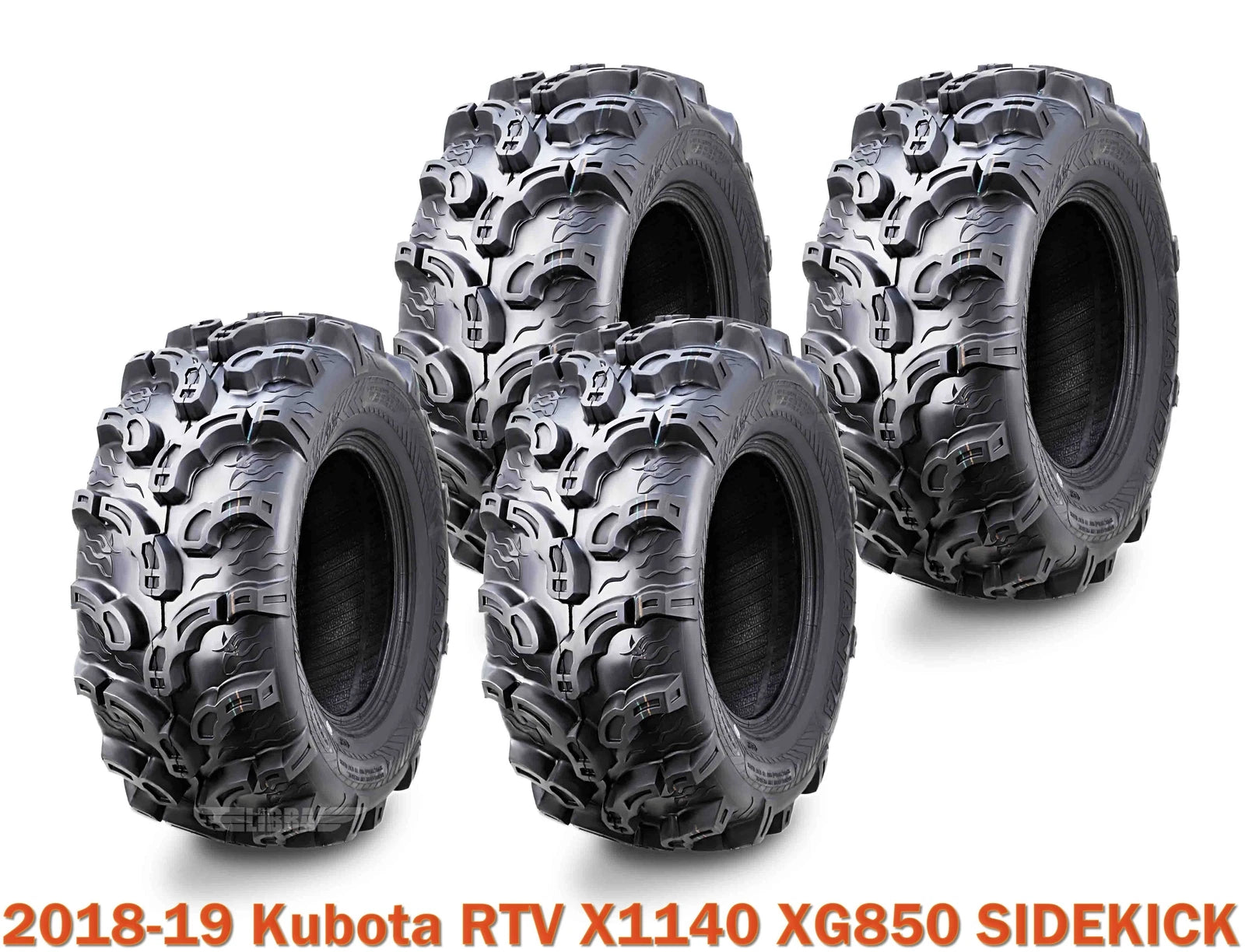 Set of 4 ATV Tires 25x10-12 for Kubota RTV X1140 XG850 Sidekick (2018–2019)