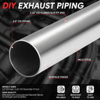 2.5" OD Exhaust Piping for (18 Gauge, Slip-Fit)
