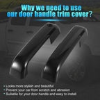 Set of 4 Gloss Black Door Handle Cover Trim for Ford F-150 F-250 F-350 