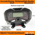 LCD Voltage Meter and Speedometer 48V 60V 72V for Electric Tricycle Front Mount