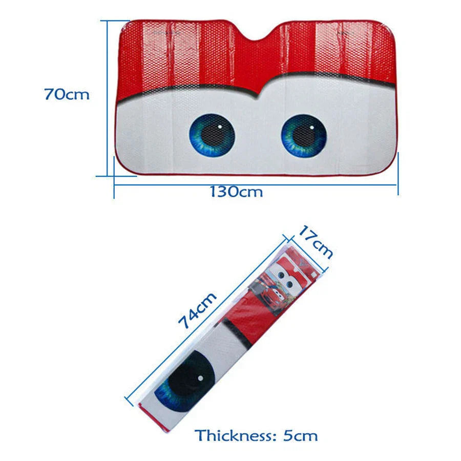 Cute Eye Folding Sun Shade Windshield Cover for Car (Universal Fit)