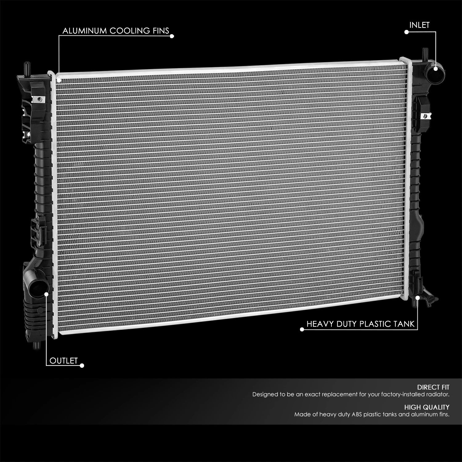 Radiator for Ford Flex MKT 3.5L Turbo (2013–2019) OE Aluminum Core