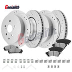 Set of 4 Front & Rear Brake Rotors & Pads for Toyota Sienna (2011–2020), Highlander (2014–2019)