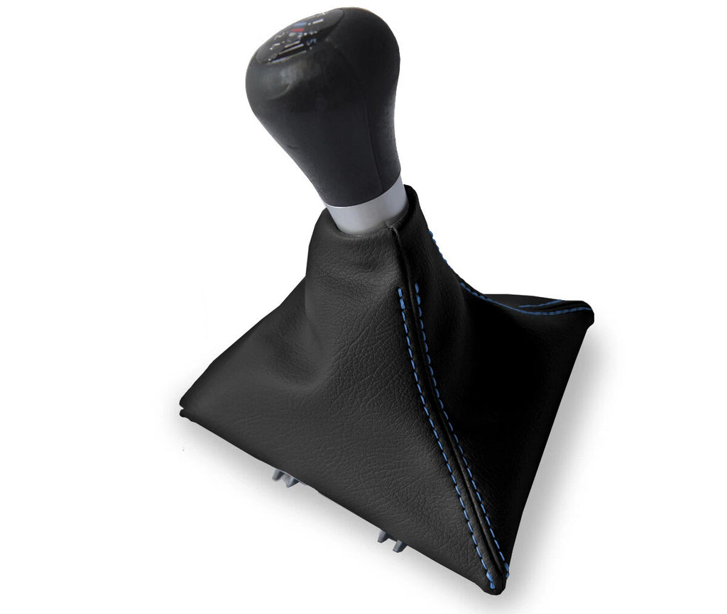 Leather Manual Shift Boot Cover for Toyota Celica (2000–2005) Blue Stitch