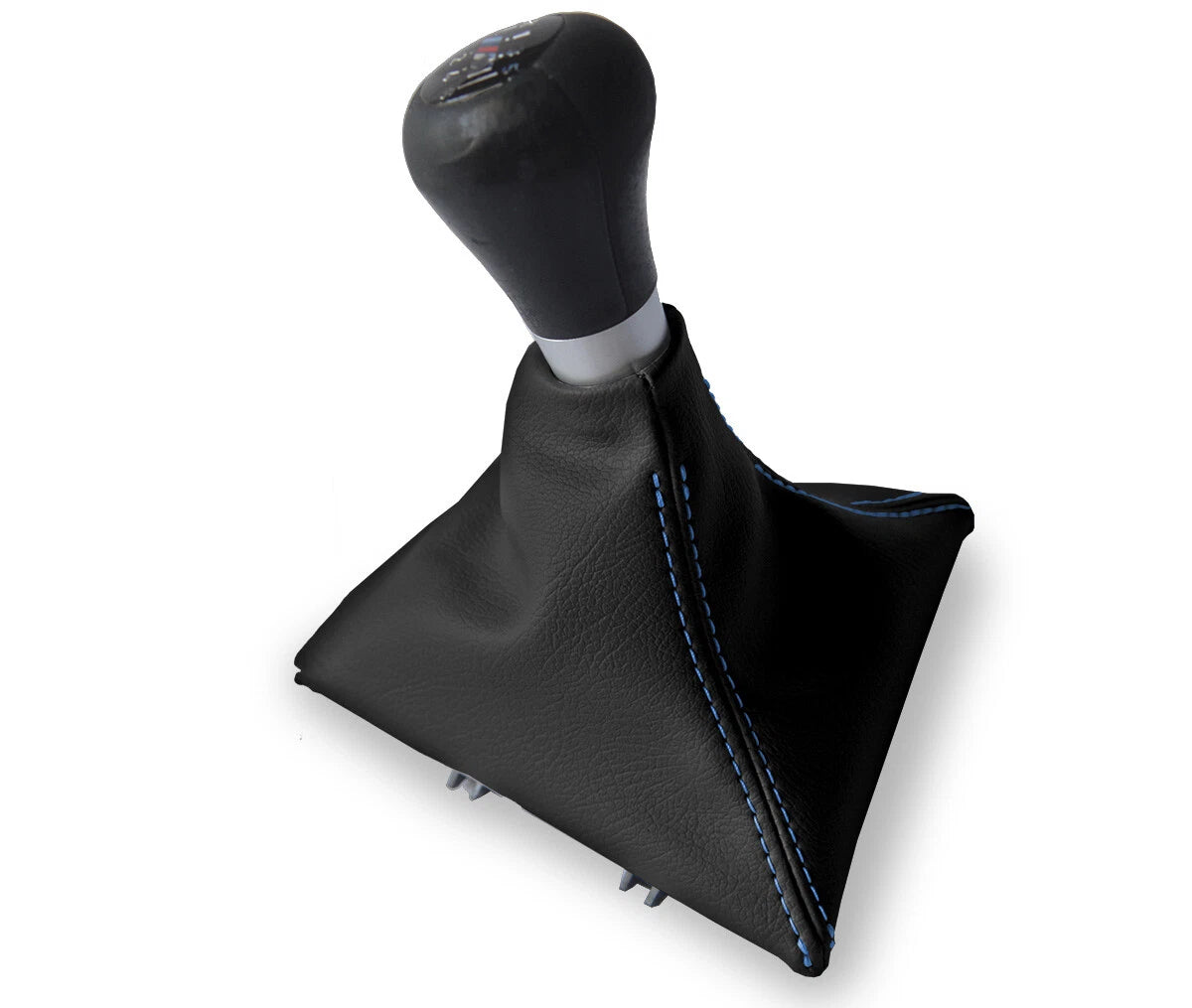 Leather Manual Shift Boot Cover for Toyota Celica (2000–2005) Blue Stitch