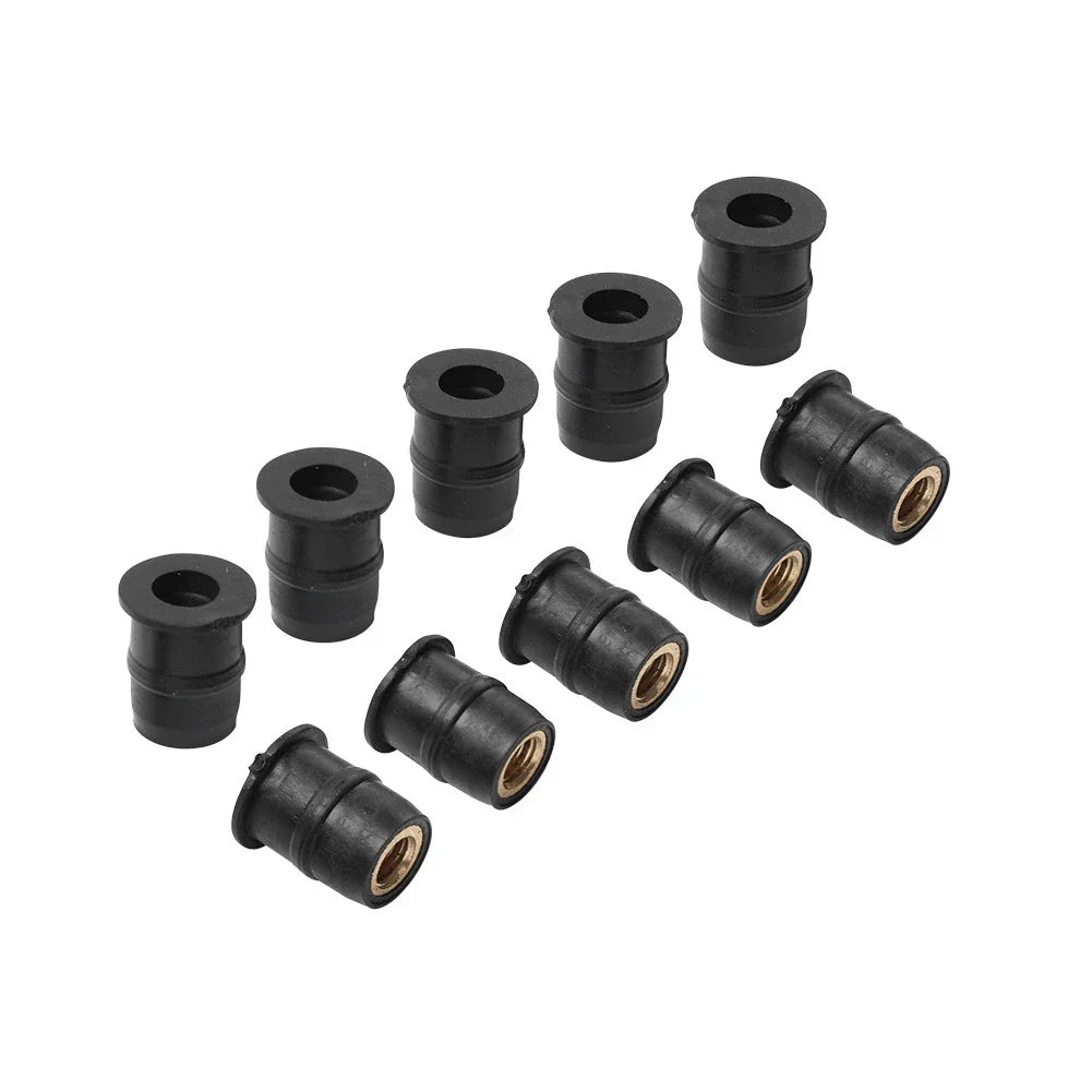 10x M5 Motorcycle Windshield Rubber Nuts Vibration Dampers for Fairing