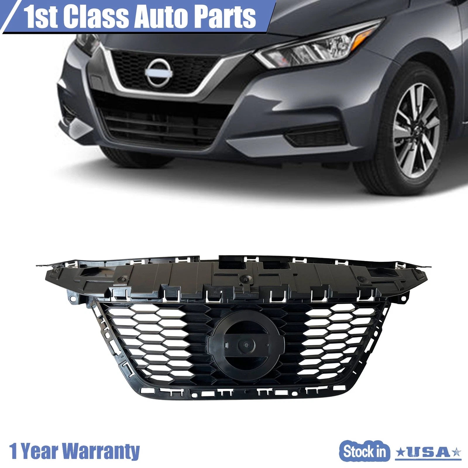 Front Upper Grille for Nissan Versa Sedan (2020–2021)