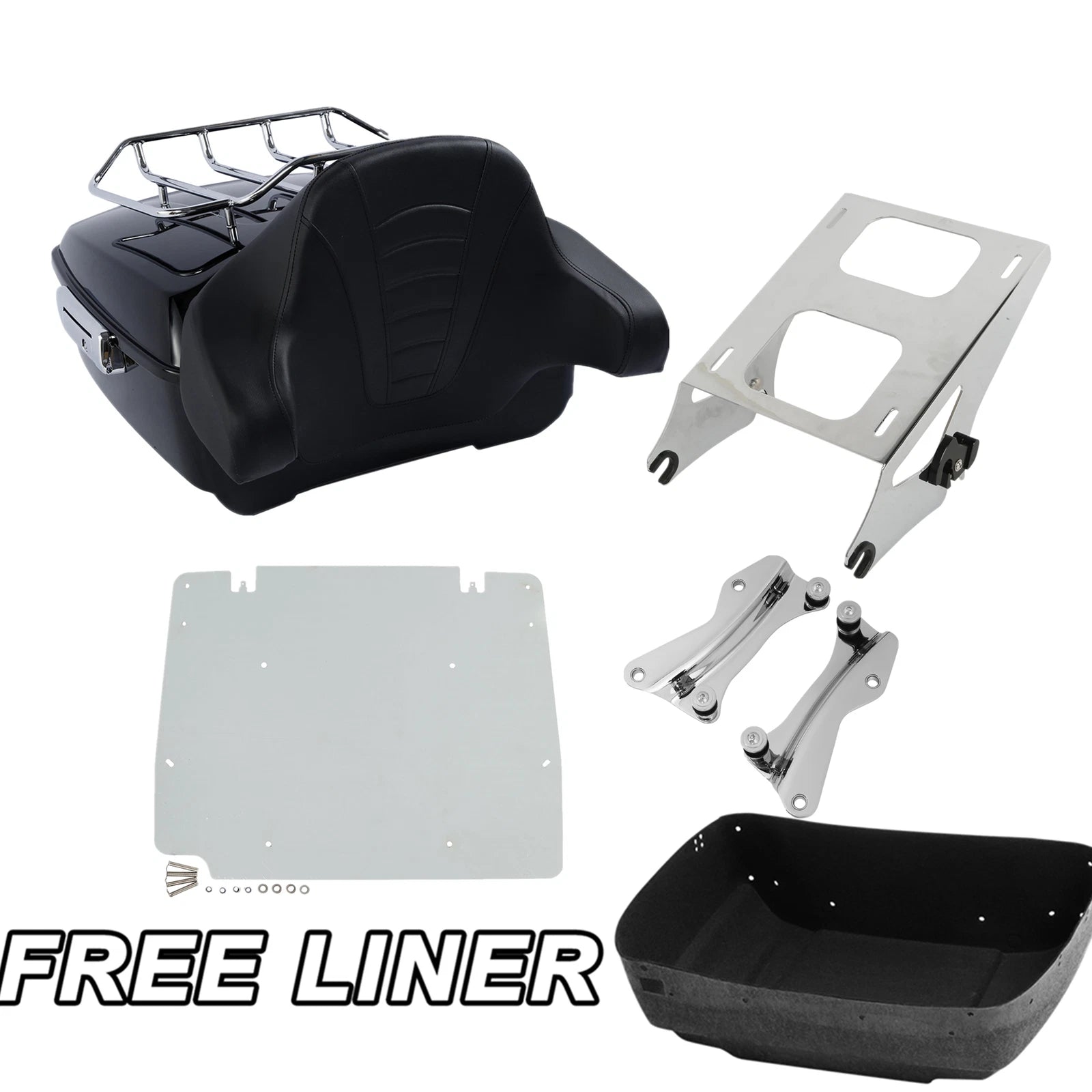 Trunk Luggage Pad Mount Rack Plate Docking Kit for Harley Touring (2014–2025)