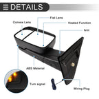Tow Mirrors for Dodge Ram 1500 (2002–2008) with Turn Signal Light, Black