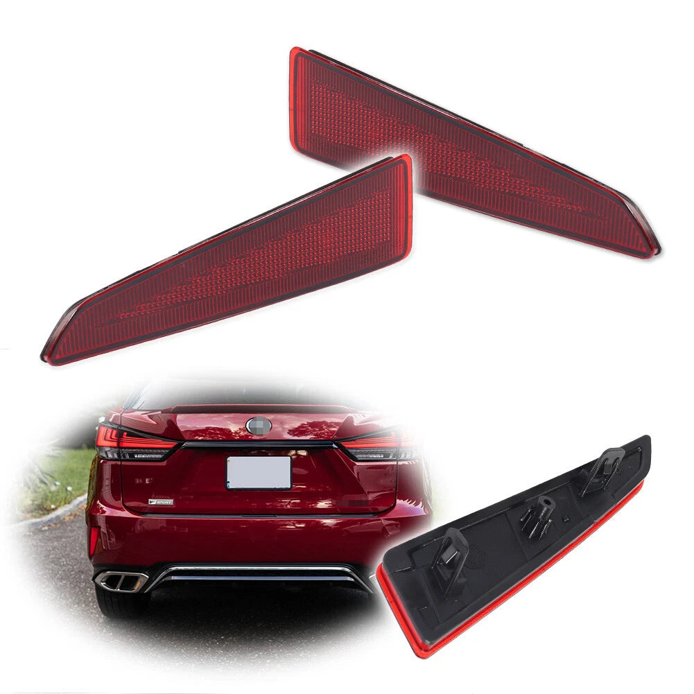 Set of 2 Rear Bumper Reflectors for Lexus RX350 RX450h (2016–2020)