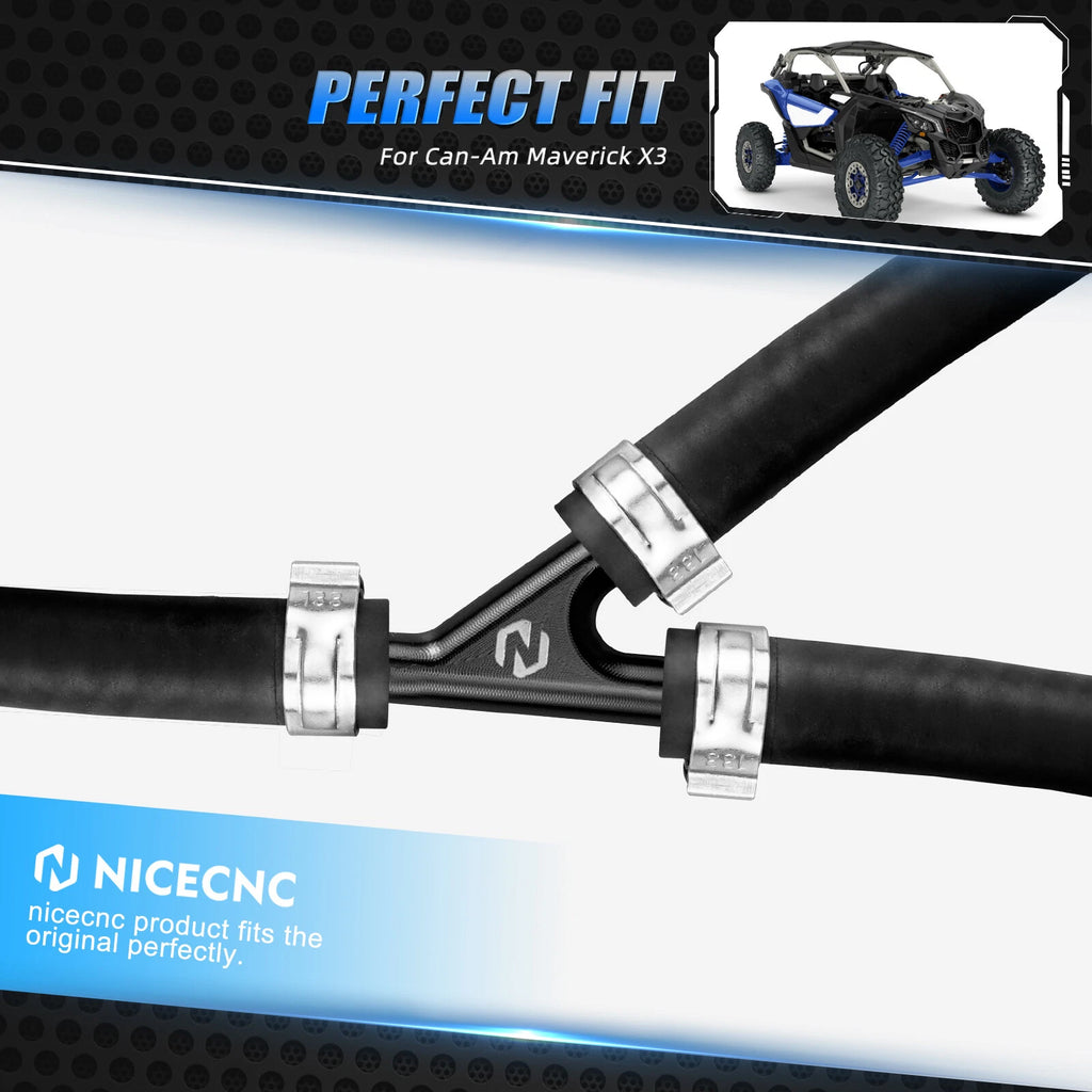Y Fitting Connector Adapter with Clamps for Can-Am Renegade 1000R 800R 570 500