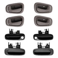 Inside Outside Door Handles Black/Gray for 1998-2002 Toyota Corolla (8)