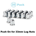 Lug Nut Covers Chrome Plastic Push On with Flange for Ford F-150 (2015–2023)