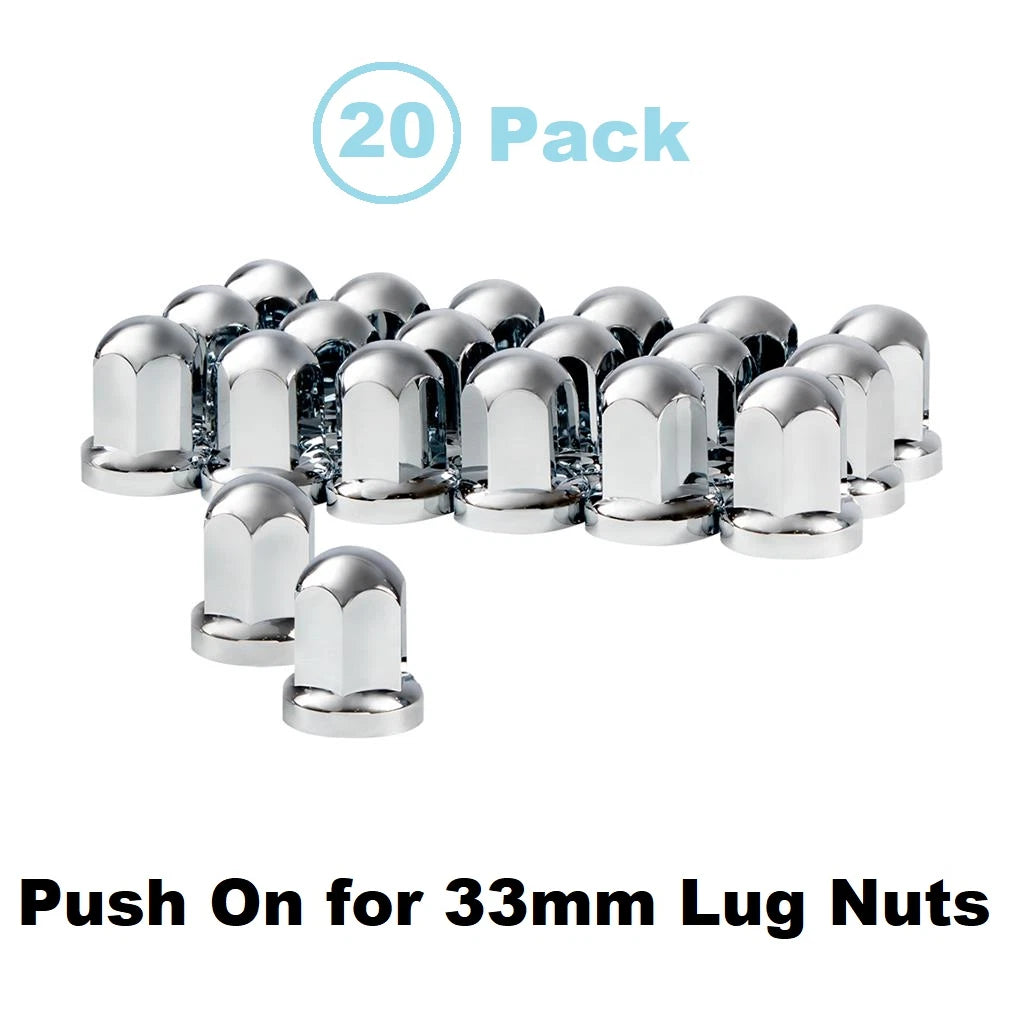 Lug Nut Covers Chrome Plastic Push On with Flange for Ford F-150 (2015–2023)