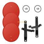 3 Red Number Plates for Honda Z50 Z50R (1979–1987) w/ Brackets & Clips