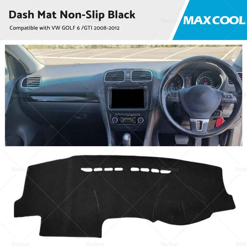 Non-Slip Dash Mat for VW Golf 6/GTI (2008–2012) Dashboard Cover Black