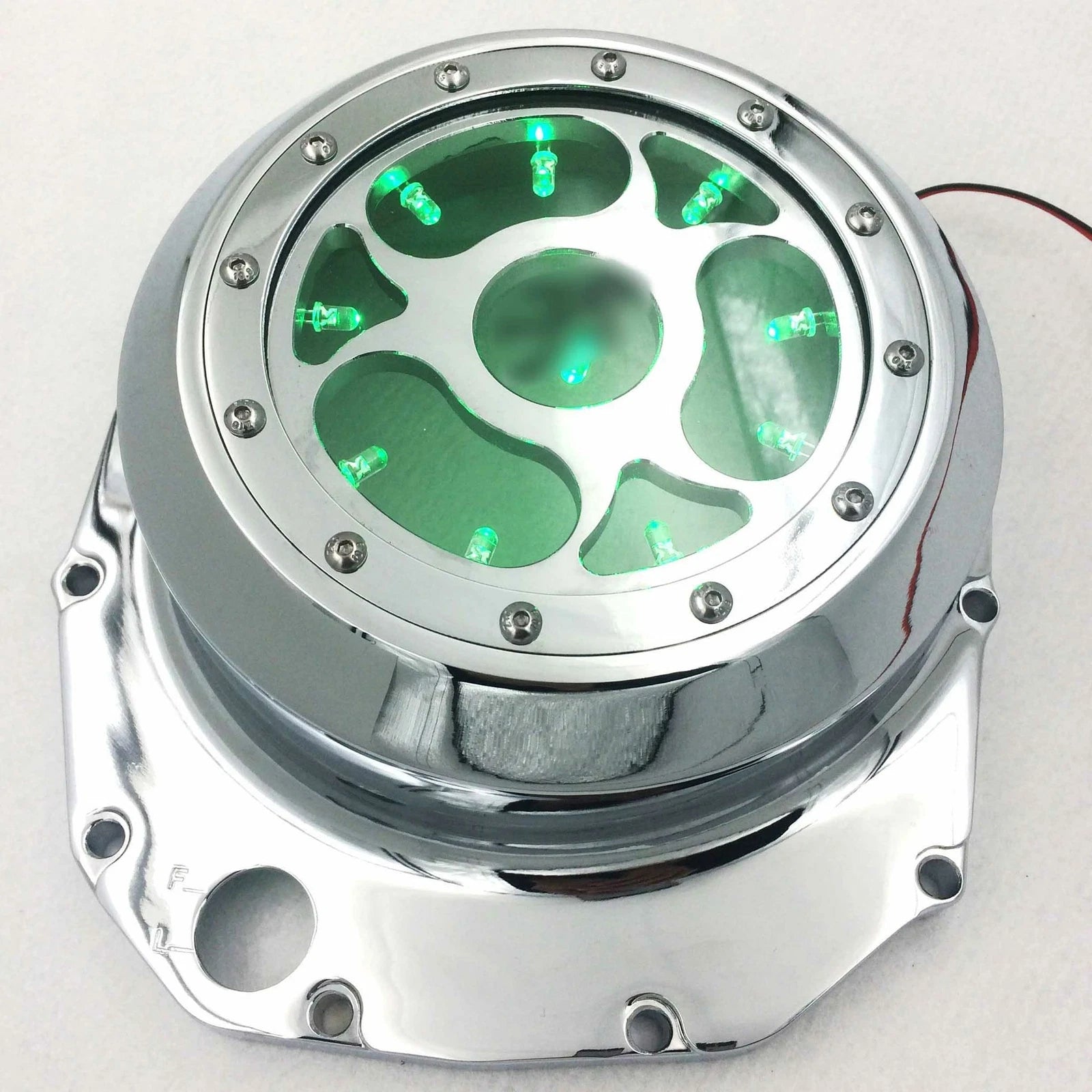 Green LED Clear Engine Clutch Cover for Suzuki GSX1300R Hayabusa (2008–2020)