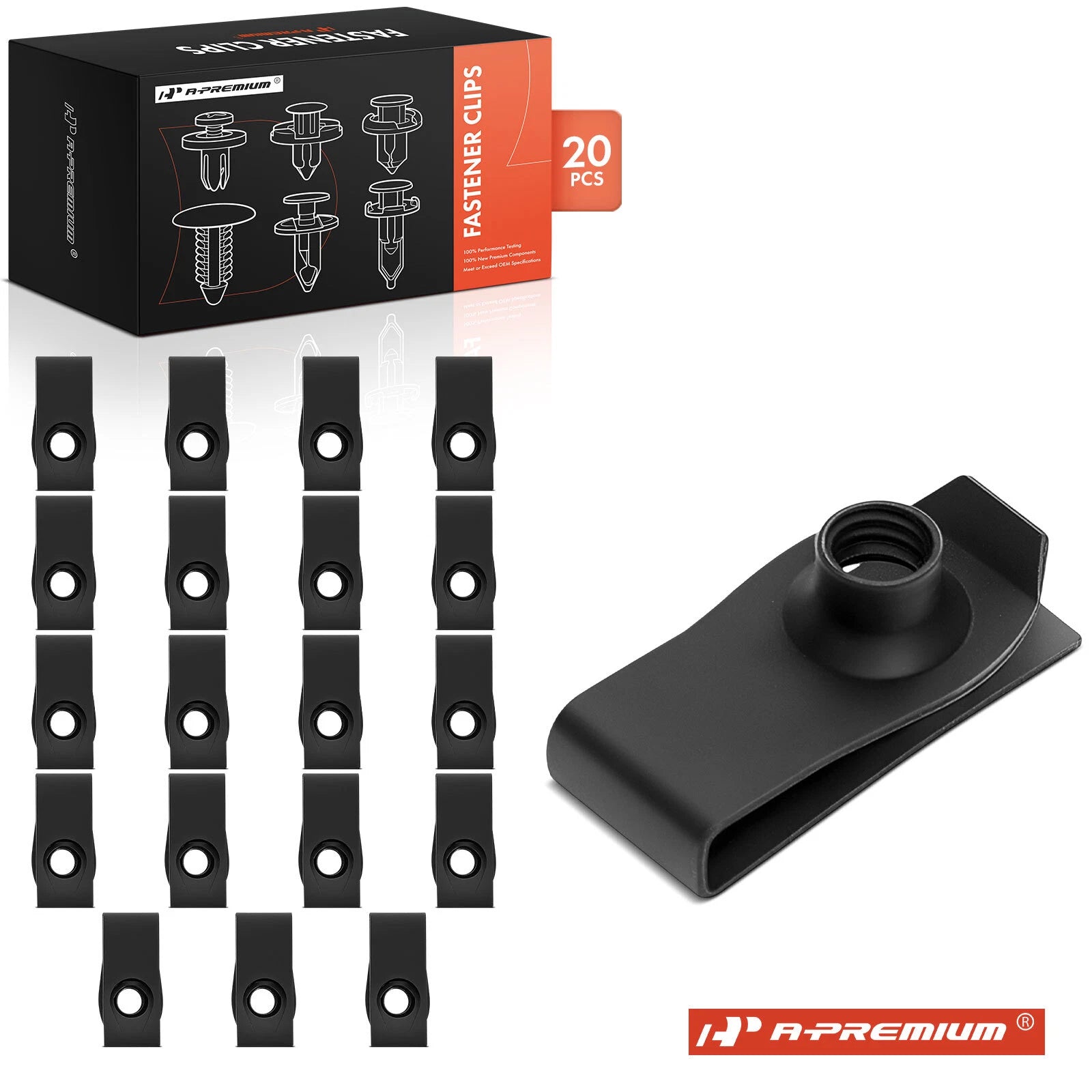 Set of 20 U-Nut Retainer Clips for Ford GM (Various Models)