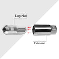 Set of 20 M12X1.5 Silver JDM Closed End Cone Hex Wheel Lug Nuts + Extension 20mm
