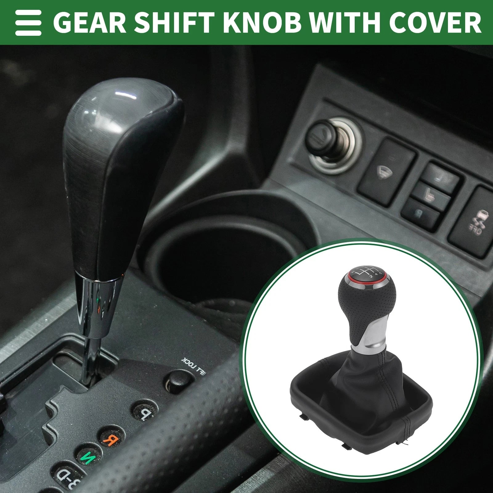 6 Speed Shift Knob with Cover for Audi A3 (2013–2020) Chrome Red Black