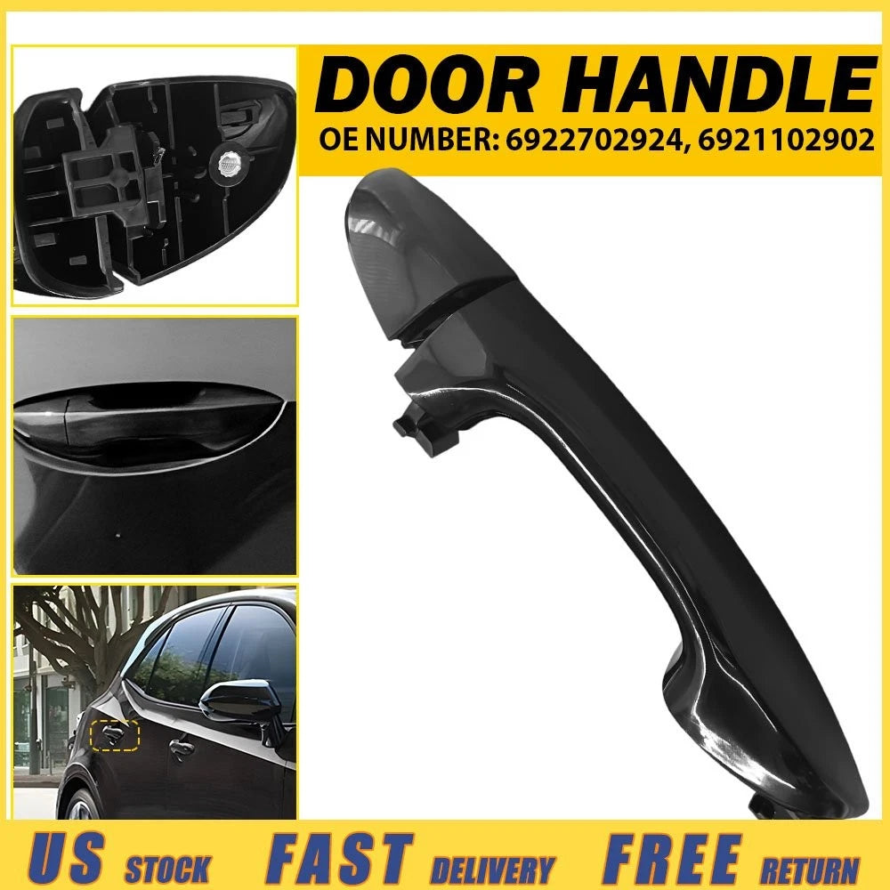 Rear Passenger Right Exterior Door Handle for Toyota Corolla (2014–2019) Black EXV