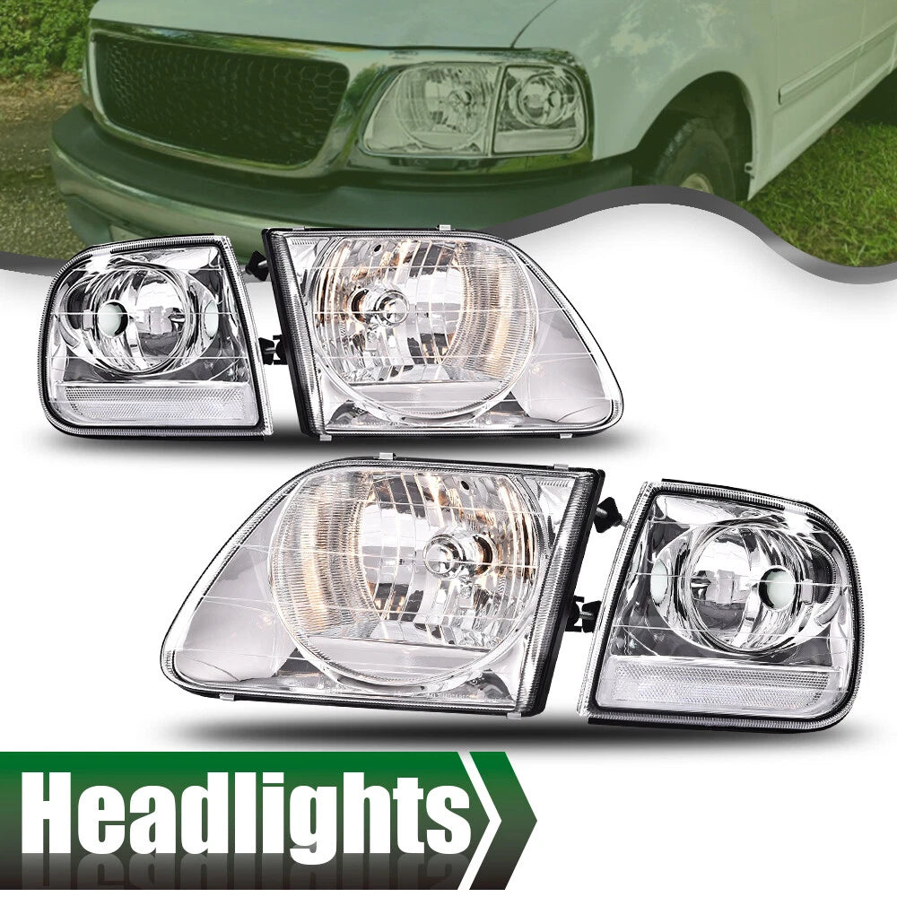 Headlight and Corner Light Assembly Pair for Ford F150, Expedition