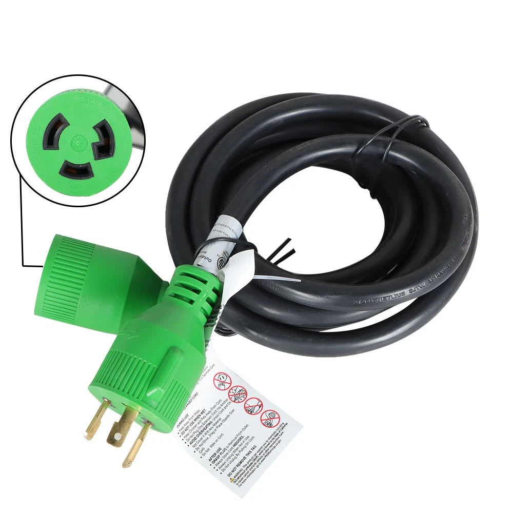 30 Amp Generator Extension Cord 10 Feet NEMA L5-30P/L5-30R