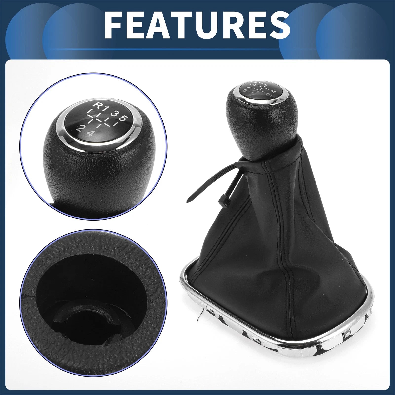 5 Speed Gear Shifter Knob with Cover for Chevrolet Cruze (2008–2015)