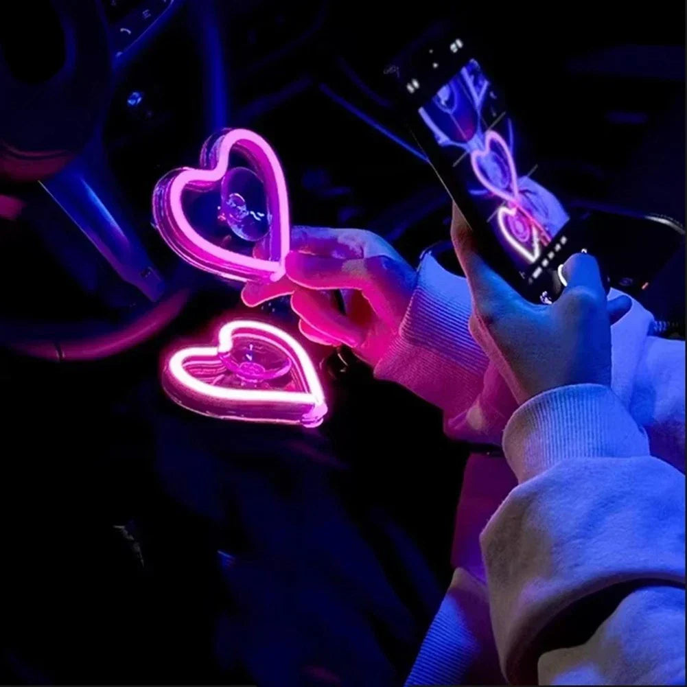 LED Triangle Window Love Neon Light for Vehicle