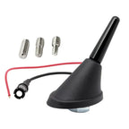 3cm Metal Black Short Rod Roof Antenna + Base & Adapter for Car SUV (N/A)