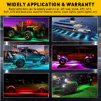 10 Pods RGB LED Rock Lights Kit for Polaris RZR XP 1000 900 (2014–2023)